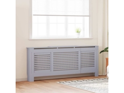 Vidaxl Cobertura De Radiador Mdf 205 Cm Cinzento