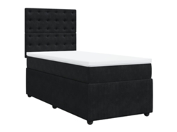 Box Spring Bed, Box Spring Beds Vidaxl Preto Veludo (90 X 190 Cm)