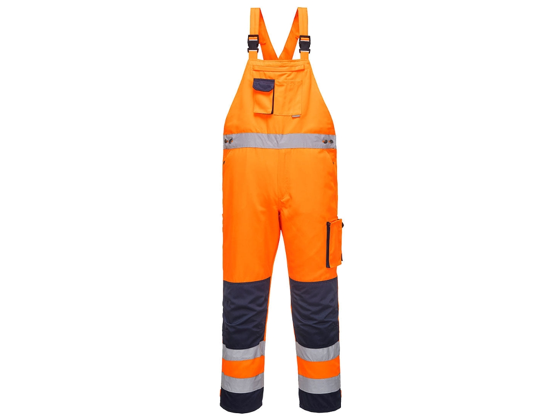 Macacão Dijon Bicolor De Alta Visibilidade - Segurança E Estilo Azul Marinho E Laranja / Xxl