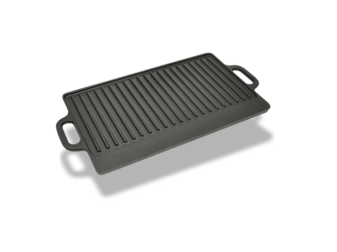 Grelhador VIDAXL Preto Ferro fundido (50 x 23 x 1,5 cm)