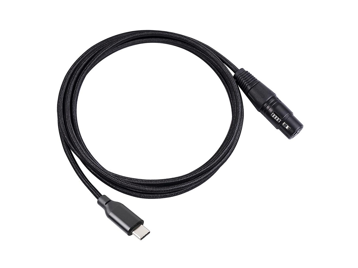 Adaptador USB Tipo C para XLR Tipo C para cabo XLR de até 3 pinos com microfone e cabo de dados de 3 pinos Slowmoose