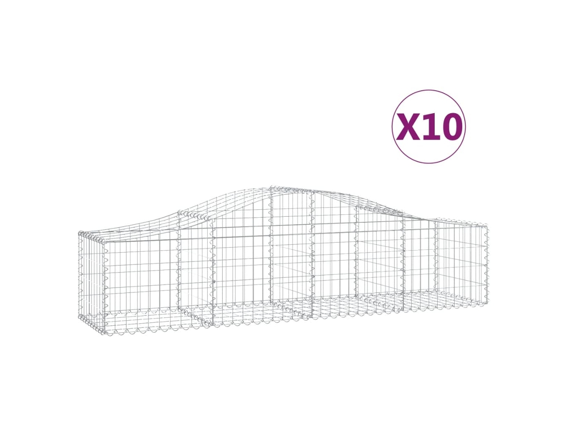 Gabion Basket, Gabion Baskets Vidaxl Prateado Ferro (200 X 50 X 40/60 Cm)