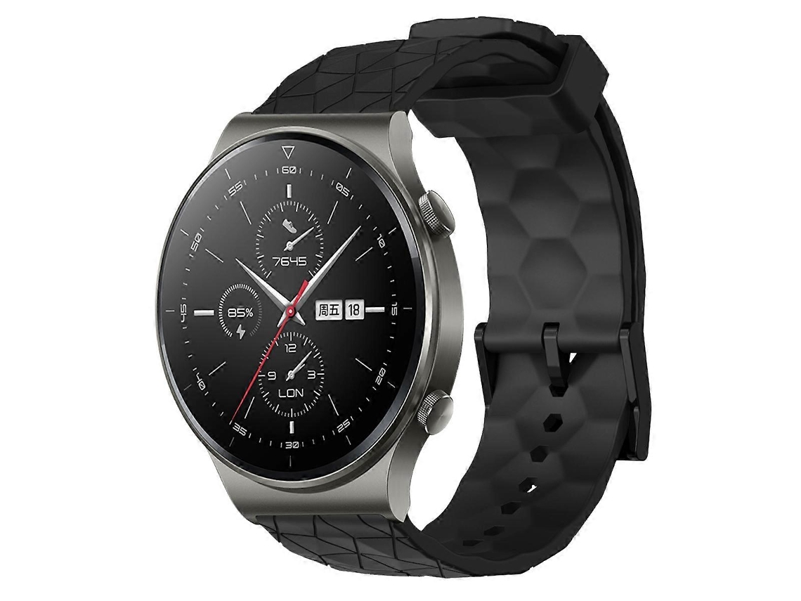 Pulseira De Silicone De Cor Sólida Com Estampa De Futebol Para Huawei Gt2 Pro 22mm