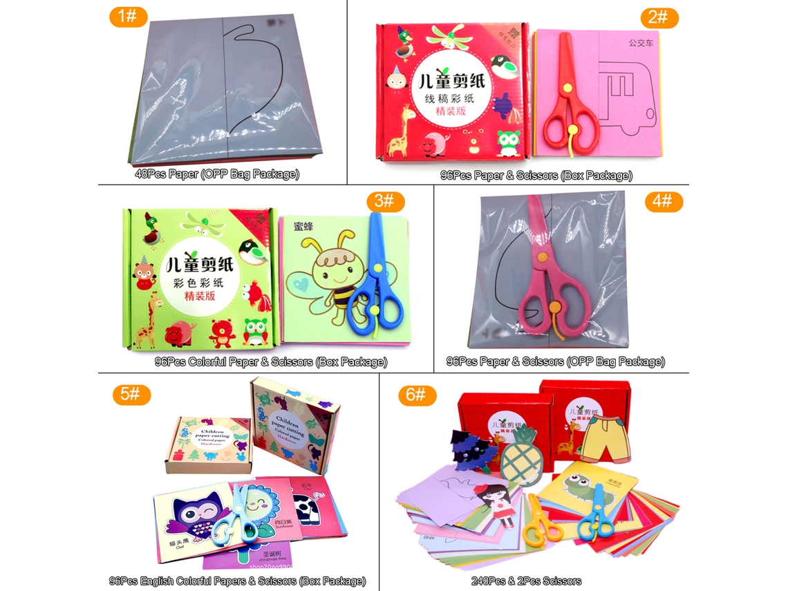 Primerox conjunto de Tesouras Seguras para Crianças com Papéis Coloridos Kit de Manualidades Preschool