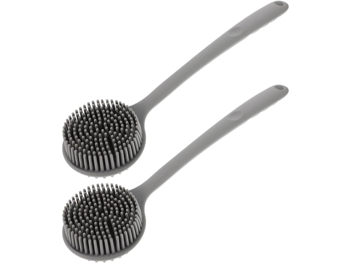Lurelia Conjunto De 2 Escovas De Silicone Para Duche, Silicone Macio, Cabo Longo E Cerdas Macias, Uso Diário Essencial