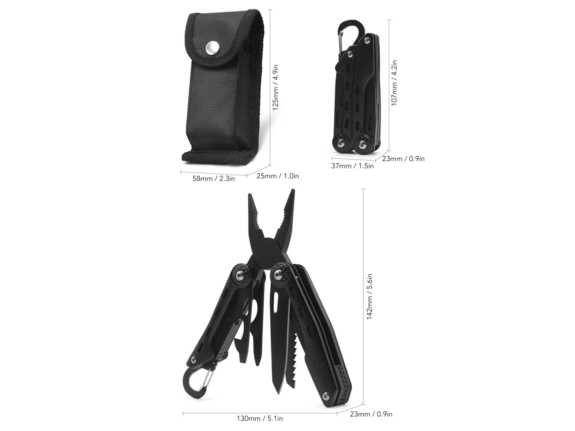 Ferramenta Multiuso 10 em 1 com Estojo para Camping