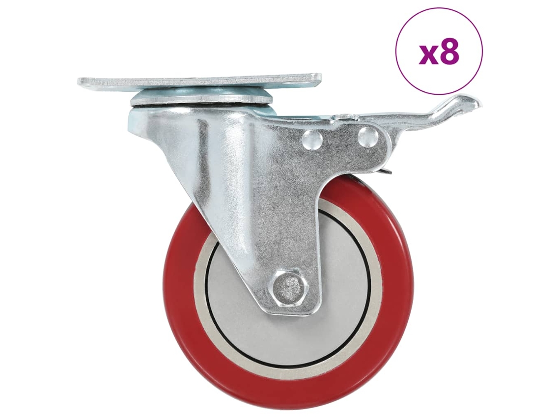 Vidaxl 8 Pcs Rodas Giratórias 100 Mm