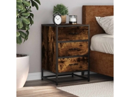 Vidaxl Mesa De Cabeceira Em Carvalho Fumado 40x34,5x60cm Madeira Metal