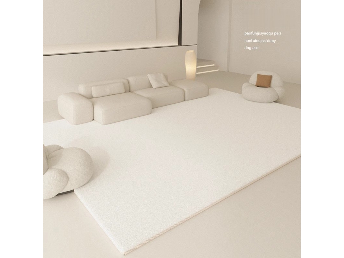Tapete branco creme, simples, leve, luxuoso, imitação de cashmere, grosso, ideal como cobertor de cabeceira para o quarto, 80 x 120 cm.