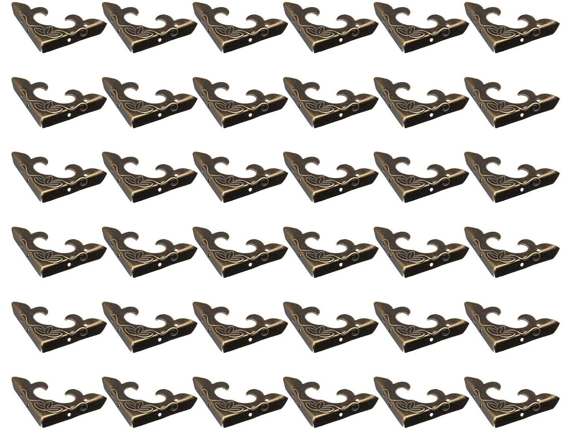 Proteções De Ângulo Em Fer Decorativos Para Álbum De Fotos E Boîte Em Bois 40 Peças Design Rétro Antigo Único