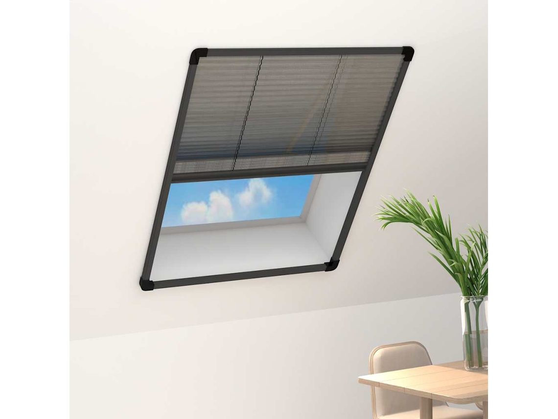 Vidaxl Tela Anti-insetos Plissada Janelas 80x100cm Alumínio Antracite