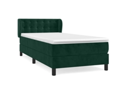 Cama com Molas/colchão 90x190 Cm Veludo Verde escuro MAISON EXCLUSIVE