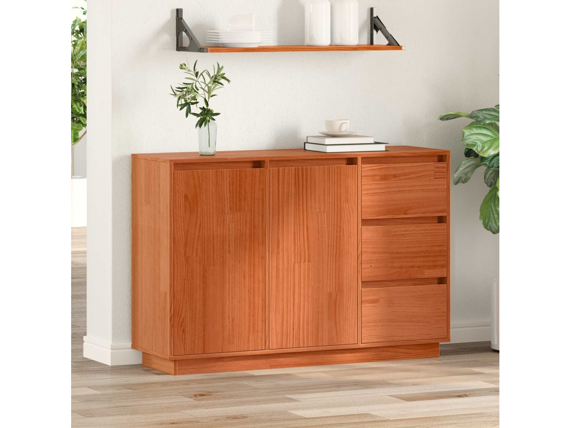 Vidaxl Buffet Com Gaveta Carvalho Marrom 111 X 34 X 75 Cm
