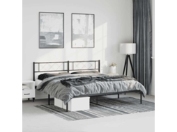 Vidaxl Estrutura De Cama Com Cabeceira 183x213 Cm Metal Preto