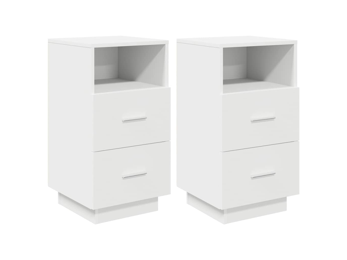 Conjunto 2 Mesa de cabeceira VIDAXL Branco Madeira processada