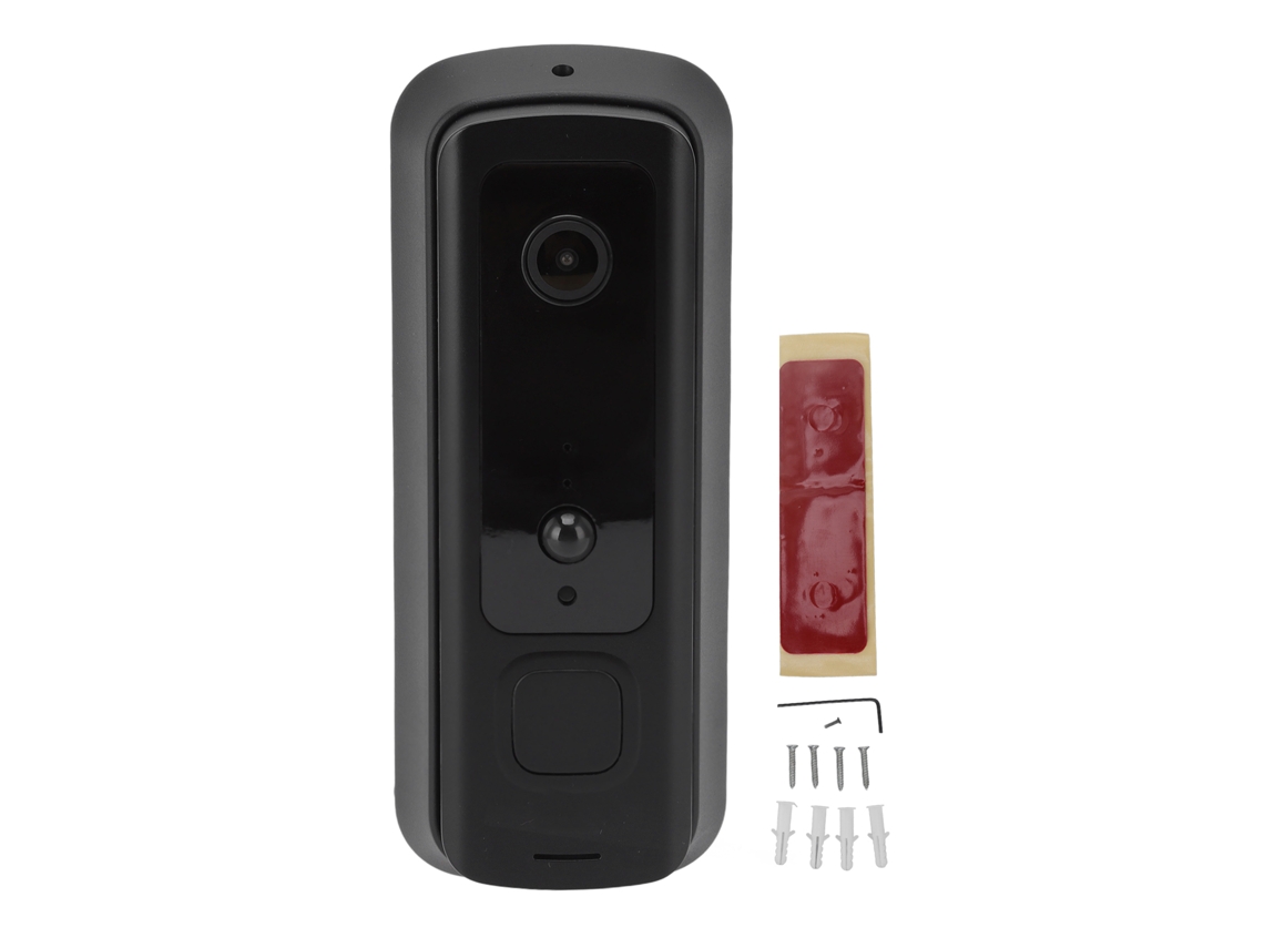 Campainha com vídeo First sem fio 720p Wi-Fi, detecção humana, visão noturna, preta