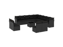 Garden Sofa Set, Garden Sofa Sets Vidaxl Preto Rattan / Vime (n/a)