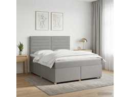 Vidaxl Cama Box Spring Com Colchão Cinzento-claro 140 X 200 Cm Tecido