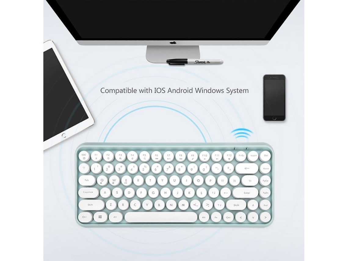 Teclado Bluetooth Para Ipad Apple Laptop Mini Ipad Teclado Silencioso Lenovo Dell Teclado Hp Ly Ebike (verde)