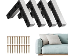 Conjunto De 4-elevadores Móveis, Elevadores De Móveis Em Formato L, Elevadores De Sofá 2, 5cm Com Parafusos, Pés De