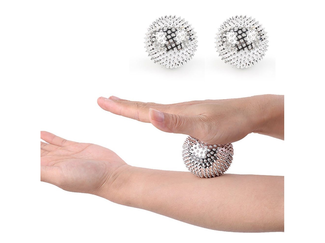 1 Par De Bolas De Massagem Magnéticas Para Mãos Com Pontas