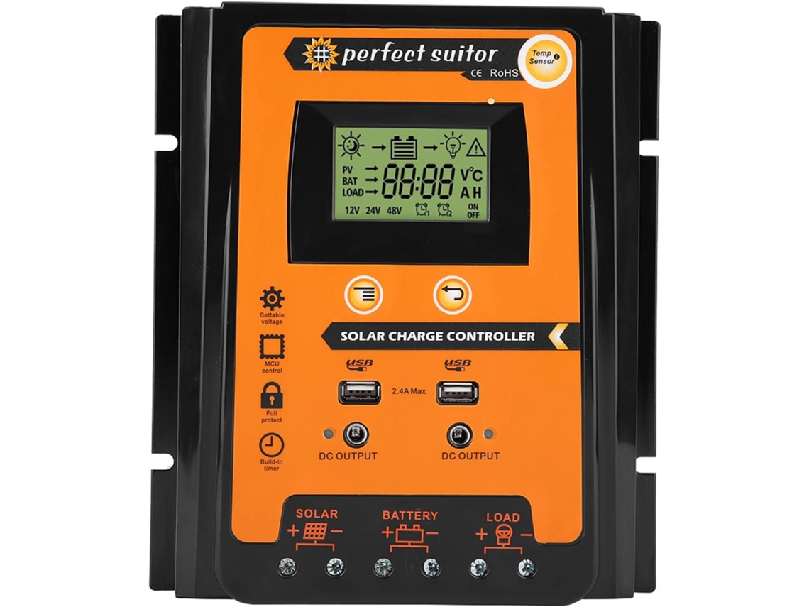 Controlador De Carga Solar Resistente E Portátil Prático E Durável