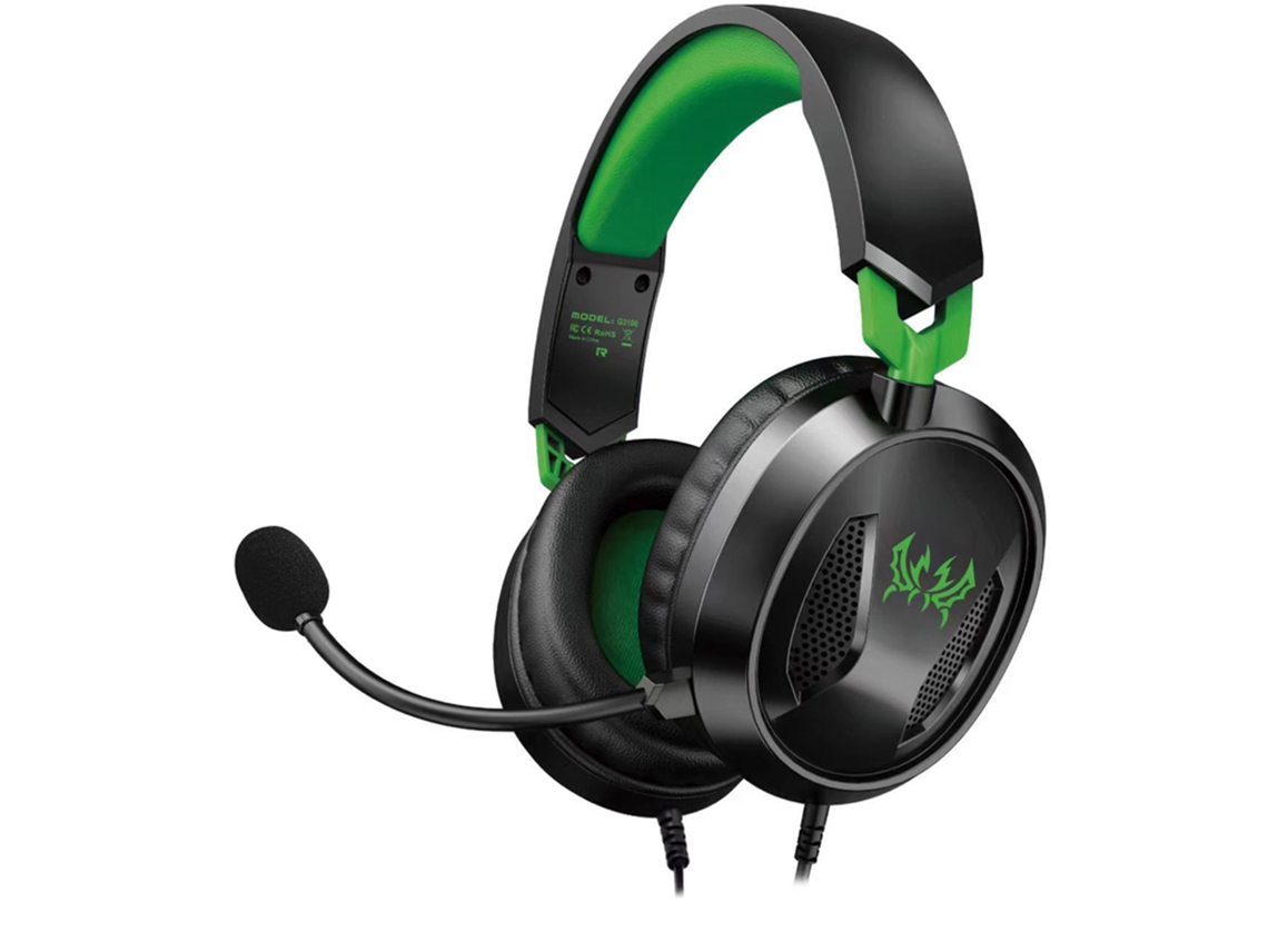 Fone de ouvido gamer over ear com fio, microfone omnidirecional, espuma de memória EOOCOO