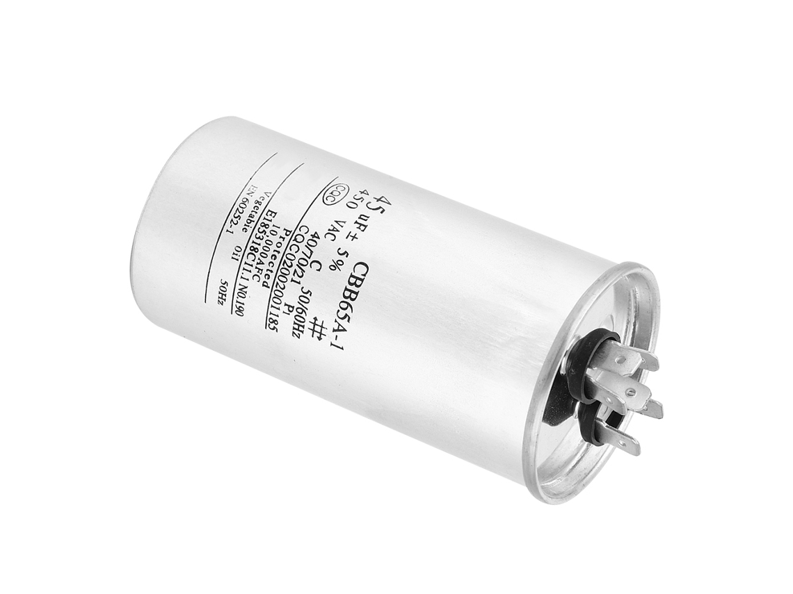 Laxiscreed Capacitor De Filme De Alumínio Cbb65 Para Compressor De Ar Condicionado, 45uf, 450v