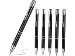Conjunto De 6 Canetas Esferográficas Metal Soimiss, Com Botão Pressão,