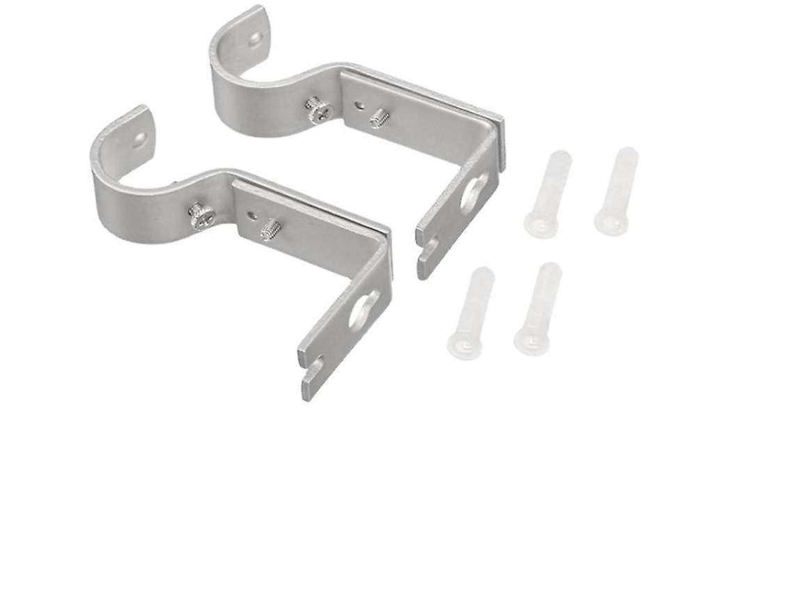 Omni soporte de Parede Ajustável para Barra de Cortinas, Conjunto de 2, Níquel, 10*6*1.8cm