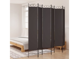 Vidaxl Divisória/biombo Com 6 Painéis 240x220 Cm Tecido Castanho