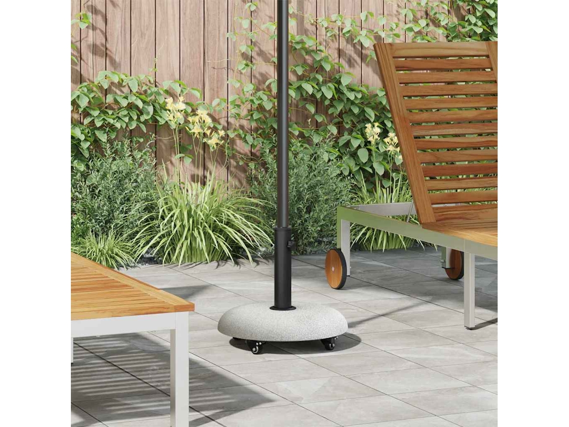 Vidaxl Base Para Chapéu De Sol 21 Kg Cinzento-claro Cimento Redondo