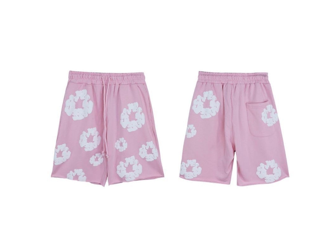 Shorts Casuais Unissex Com Estampa Kapok De Algodão De Alta Qualidade Para Uso Diário Nos Meses Quentes Rosa