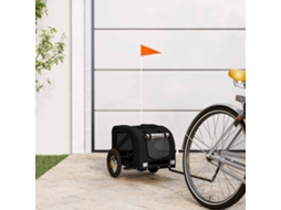 Vidaxl Reboque Bicicleta P/ Animais Tecido Oxford/ferro Preto