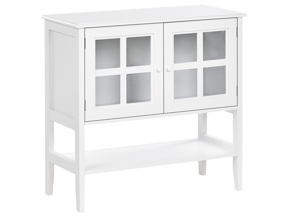 Aparador Vitrina Beliani Inlet De Mdf Blanco 80x36x76