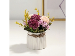 Flor Artificial Em Vasio Hortensia Branca Decoracao Mesa Jantar