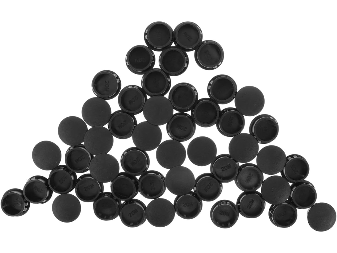 Tampões Redondos De Nylon Preto Para Orifícios E Caixas Elétricas, 20 Unidades, Com Fecho De Pressão, Ideais Para