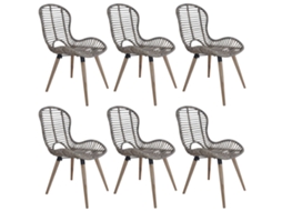 Vidaxl Cadeiras De Jantar 6 Pcs Vime Genuíno Castanho