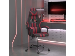 Vidaxl Cadeira Gaming Giratória Couro Artificial Preto/vermelho Tinto