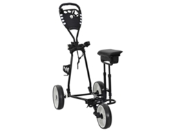 Vidaxl Carrinho De Golfe Com Assento Preto E Branco Ferro Dobrável