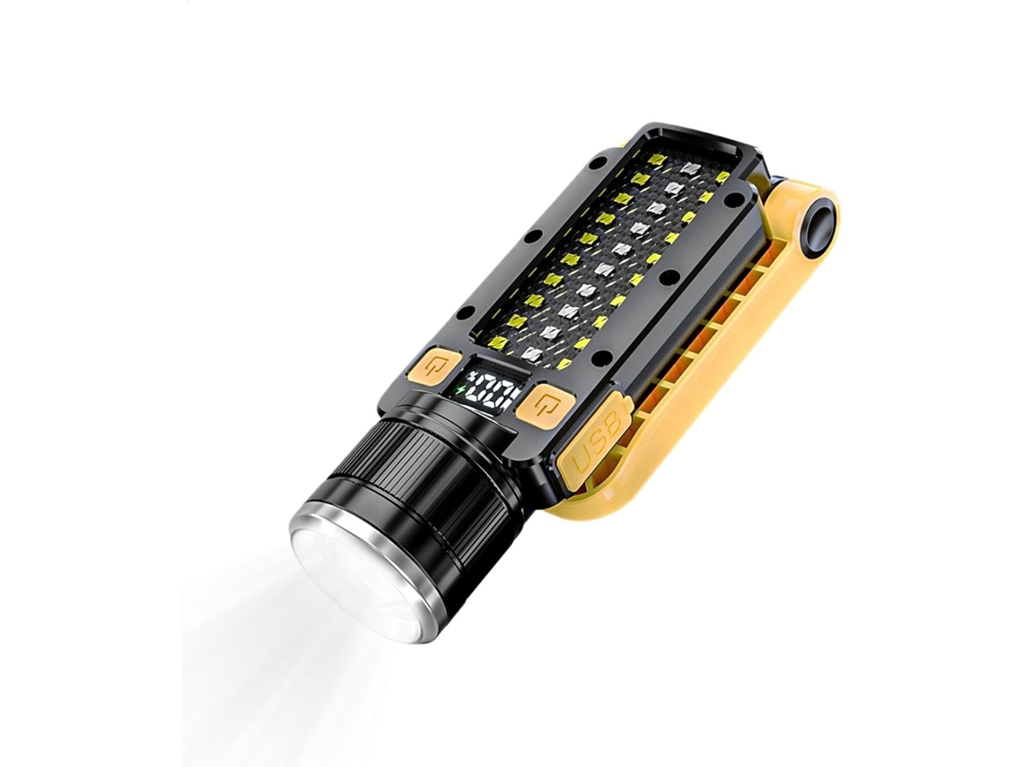 Lanterna De Trabalho Led Recarregável, Dobrável E Magnética Para Uso Externo.