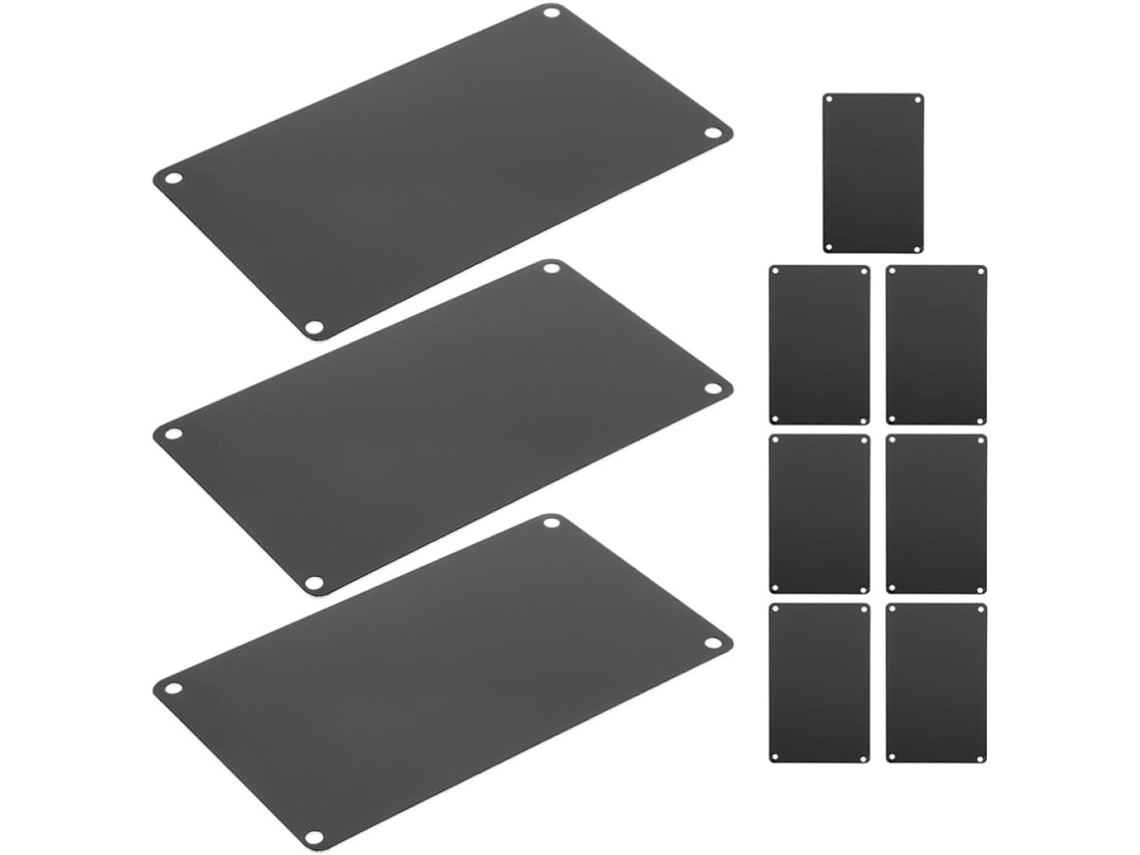 Conjunto De 10 Placas Alumínio Em Preto E Branco Para Projetos Faça Você Mesmo, Com Design Durável E Acabamento Moderno