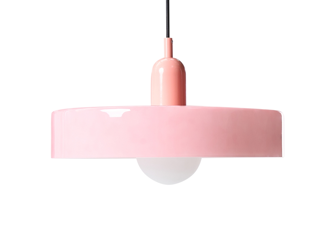 Lámpara Colgante Beliani Paala De Vidrio Rosa 35x35x148