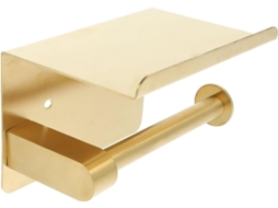 Suporte E Organizador De Papel Higiênico Pretyzoom, Em Aço Inoxidável Dourado, Com Plataforma Superior Removível Para