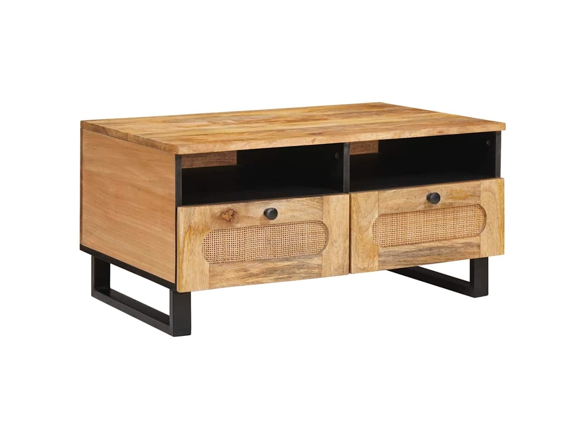 Vidaxl Mesa De Centro Carvalho Artesanal 80 X 54 X 40 Cm