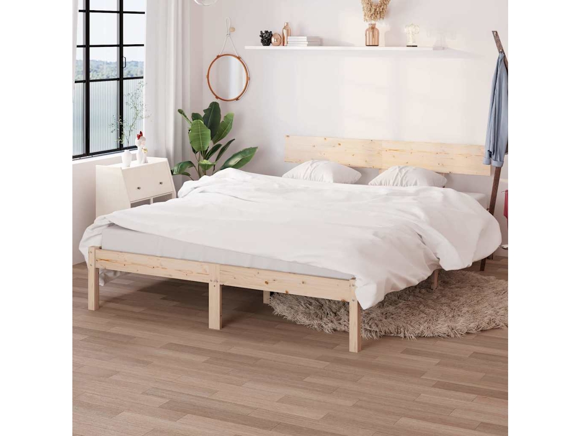 Vidaxl Estrutura De Cama Pequena Casal 120x190 Cm Pinho Maciço