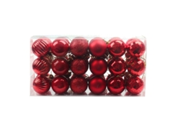 36pcs/set Bolas de Natal 4cm Decoracao de Arvore de Natal Inquebraveis Plasticas para Festas | S/MARCA