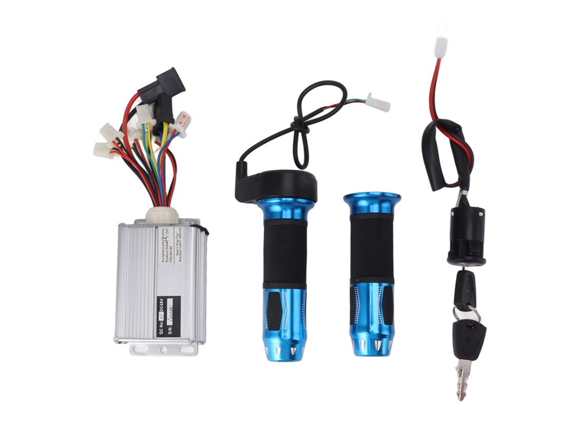 Controlador de Velocidade do Motor Brushless 48v 1000w com Interruptor de Ligamento e Controle de Giro Azul para Bicicleta Elétrica | S/MARCA