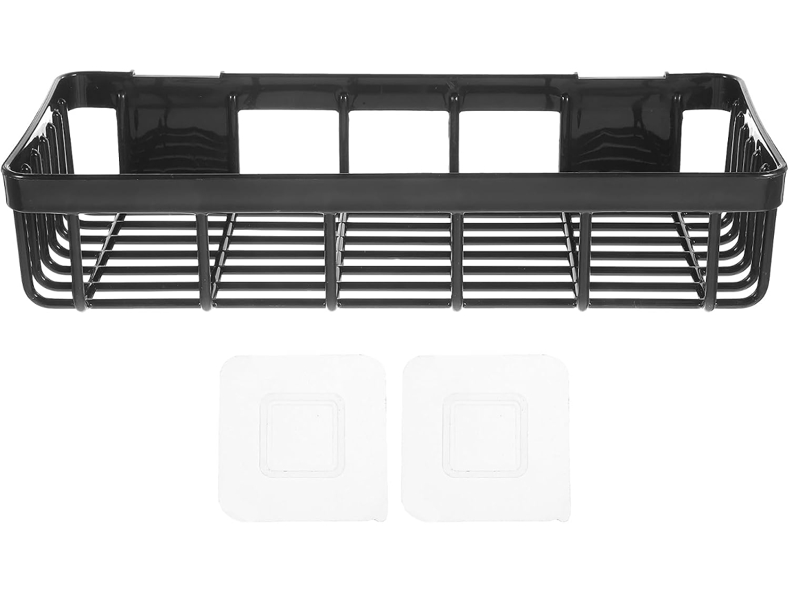Organizador De Parede Para Banheiro Fomiyes, Em Plástico Preto, Com Sistema De Drenagem, Ideal Para Artigos De Higiene