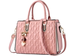 Bolsas e Sacolas Tote Feminina Moda de Ombro de Couro Rosa AQUAFORGE